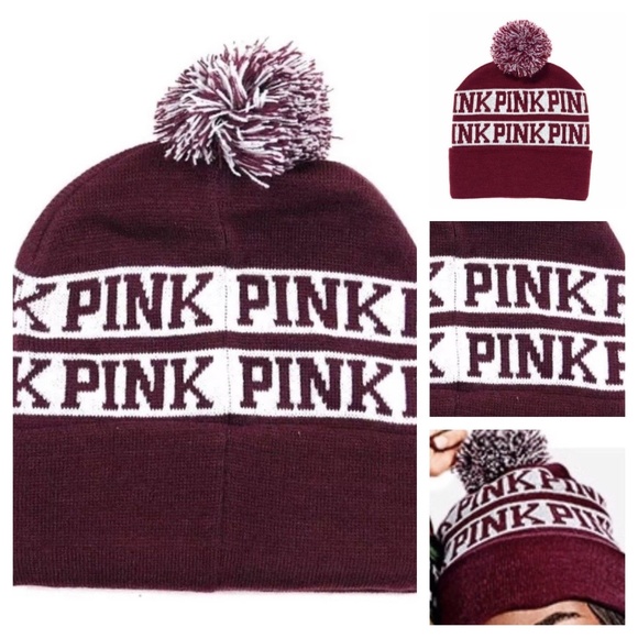 Victorias Secret PINK Beanie Winter Hat One Size Light Blue